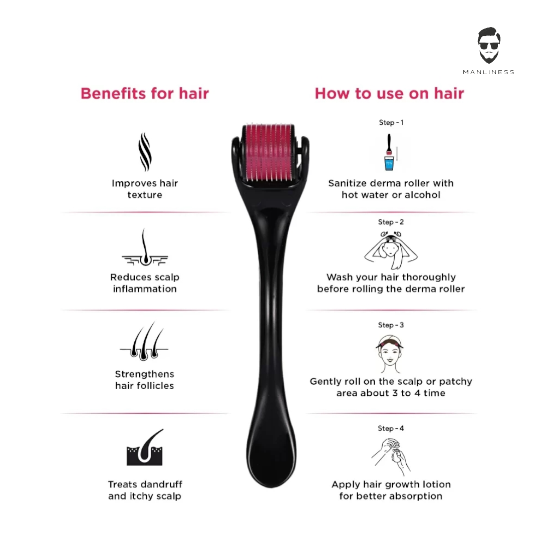 1.Combo Manliness dermaroller* Manliness hair oil EFFECTIVE COMBO FOR HAIR.