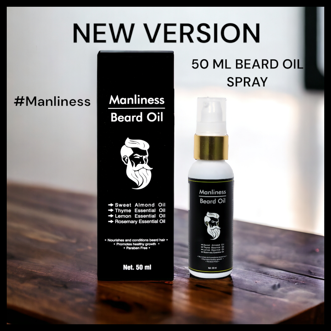 6. MANLINESS BEARD OIL SPRAY (50 ML) INTENSE BEARD GROWTH OIL