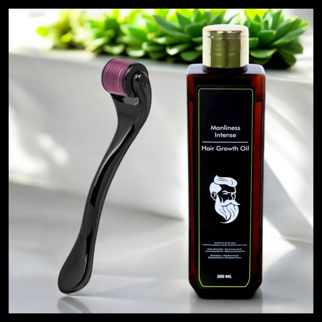 1.Combo Manliness dermaroller* Manliness hair oil EFFECTIVE COMBO FOR HAIR.