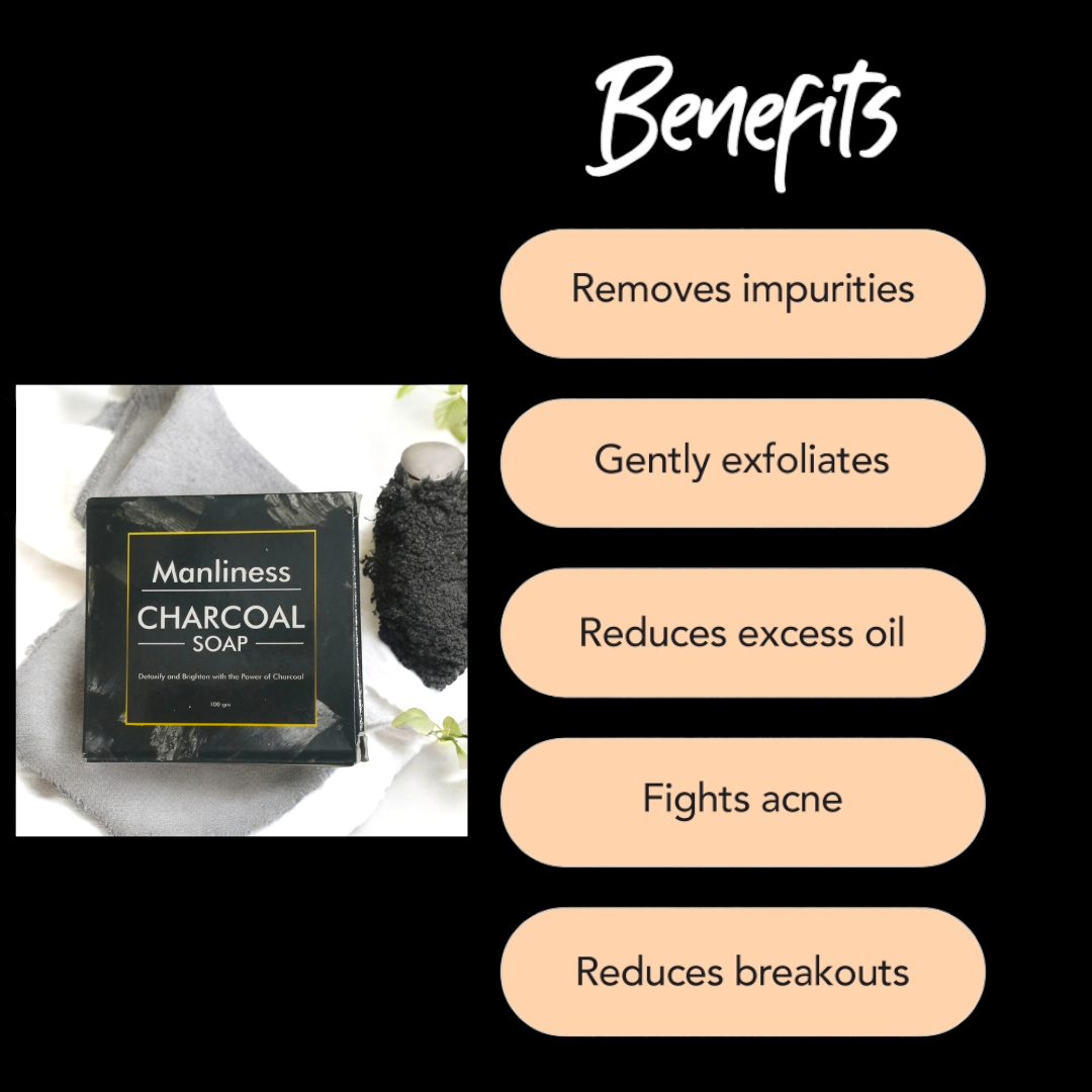 5.Manliness glycerine charcoal soap (pack of 5) 100 g