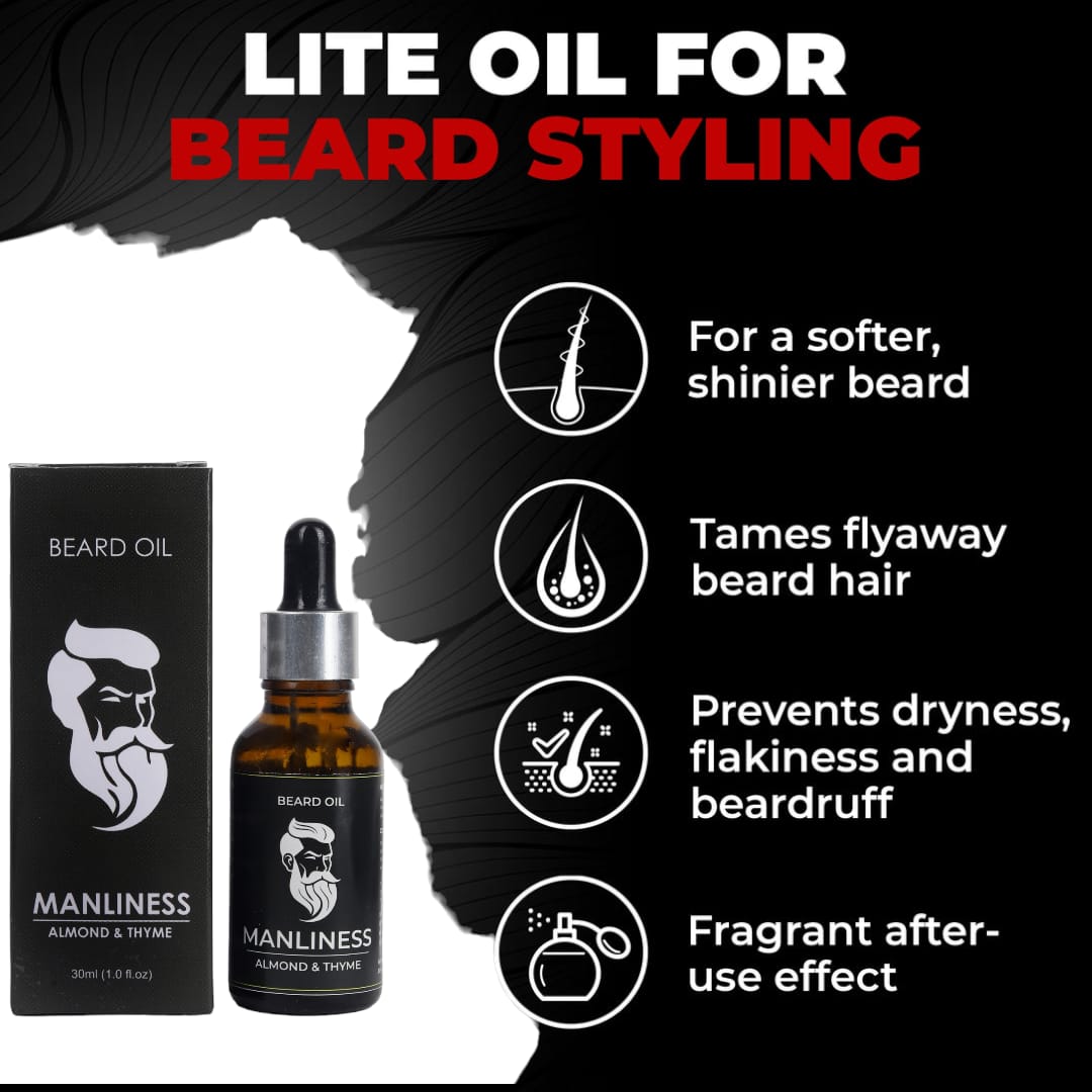 6. MANLINESS BEARD OIL SPRAY (50 ML) INTENSE BEARD GROWTH OIL