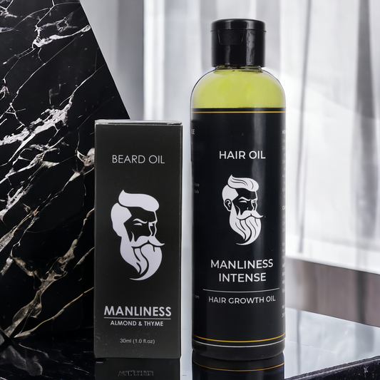 Manliness hair oil * Manliness beard oil * Effective Hair and beard oil combo