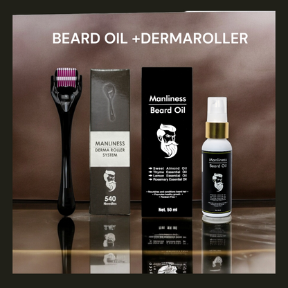 2.Combo Manliness dermaroller * Manliness Beard oil spray EFFECTIVE COMBO FOR BEARD .