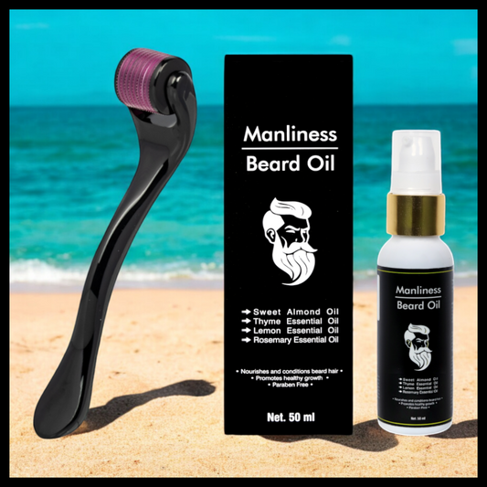 Manliness dermaroller * Manliness Beard oil spray EFFECTIVE COMBO FOR BEARD .